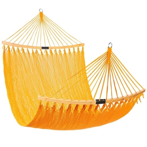 2-Person Woven Polyester Hammock w/ Curved Bamboo Spreader Bar, Carry Bag - Lot 133