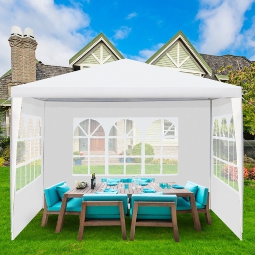 10'x10' Canopy Party Wedding Tent Gazebo Pavilion W/3 Window Wall - Lot 205
