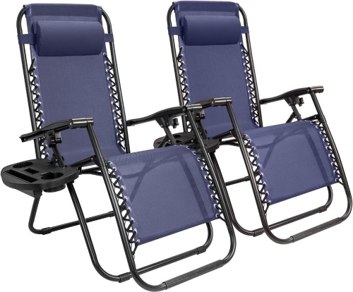 Two Zero Gravity Chairs, Navy Blue - Lot 410