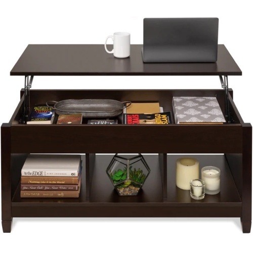 Multifunctional Lift Top Coffee Table w/ Hidden Storage, 3 Cubbies - Lot 5929