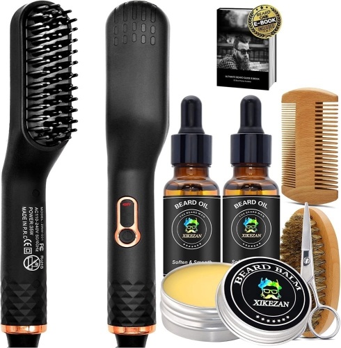 Beard Straightener w/Beard Balm & Beard Growth Oil & Beard Comb - Lot 5937