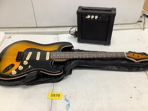 Electric Guitar w/ Amp - Lot 5979