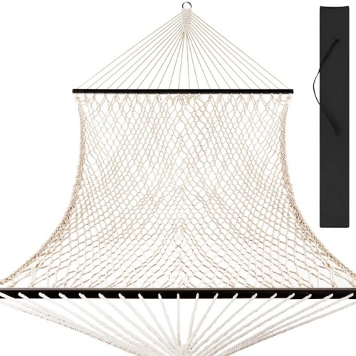 Cotton Rope 2-Person Double Hammock w/ Spreader Bars, Carrying Case - Lot 6016