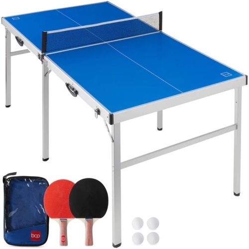 Portable Ping Pong Table Tennis Game Set w/ Paddles, Balls - 6x3ft - Lot 6035