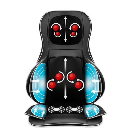 Air Compression Shiatsu Neck & Back Massager Seat w/ Heat, Rolling Massage - Lot 6067
