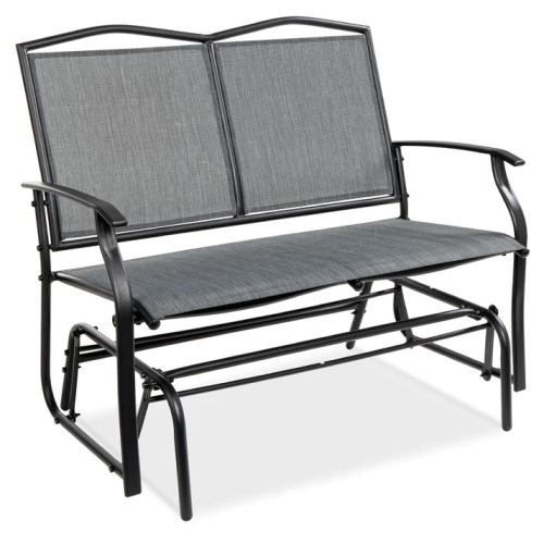 2-Person Patio Loveseat Swing Glider, Bench Rocker w/ Armrests - Lot 6119