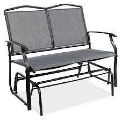 2-Person Patio Loveseat Swing Glider, Bench Rocker w/ Armrests - Lot 6163