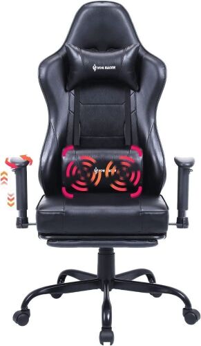 Von Racer Massage Gaming Chair with Footrest - Lot 129
