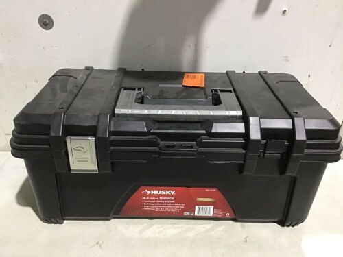 Husky 26 in. Black Plastic Portable Tool Box with Metal Latches - Missing 1 Latch  - Lot 216