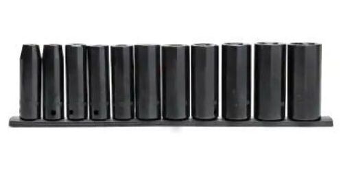 11-Piece 1/2" Drive Deep SAE Impact Socket Set - Lot 414