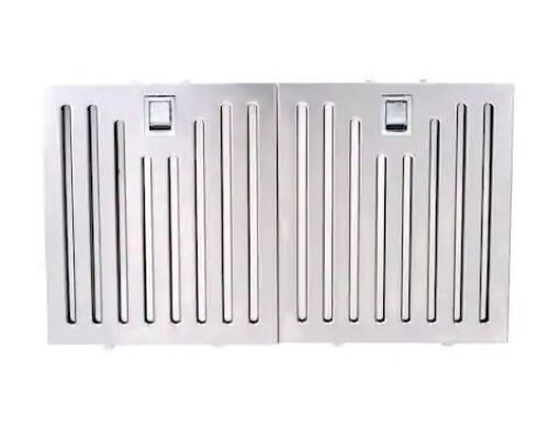 Vissani Baffle Filters for 30 in. Convertible Stainless Steel Glass Wall Mount Range Hood Model WG1276 (2-Pack) - Lot 448