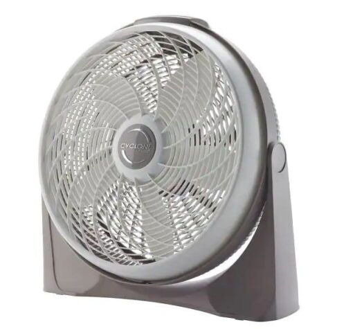 Lasko Cyclone Power Circulator 20 in. 3 Speed Beige Floor Fan with Adjustable Fan Head, Auto Timer and Remote Control - Lot 451