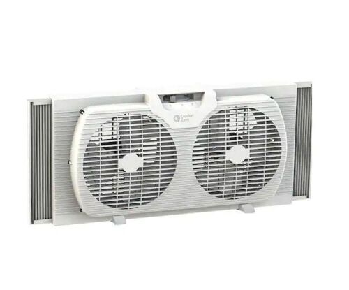 Comfort Zone 9 in. Twin Window Fan with Manually Reversible Airflow Control - Lot 461