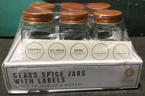 Lot of (17) 6-Pack Glass Spice Jars - Lot 538