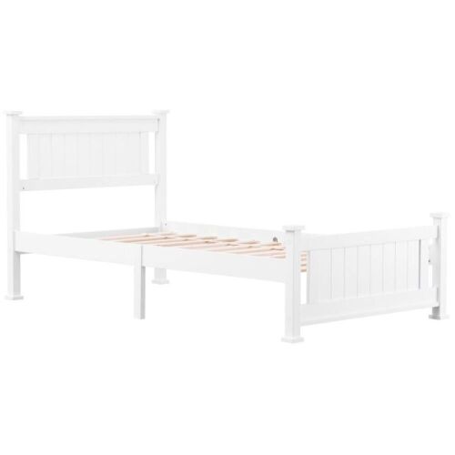 Wood Platform Bed with Headboard - Twin Size - Lot 546