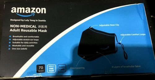 Lot of (8) 70-Count Amazon Non-Medical Reusable Face Mask - One Size - Lot 560