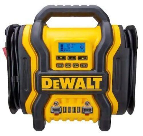 1600 Peak Amp Portable Car Jump Starter and Air Compressor - Missing 12V AC Charging Adapter - Lot 656