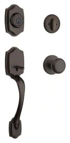 Belleview Venetian Bronze Single Cylinder Door Handleset with Cove Door Knob - Lot 670