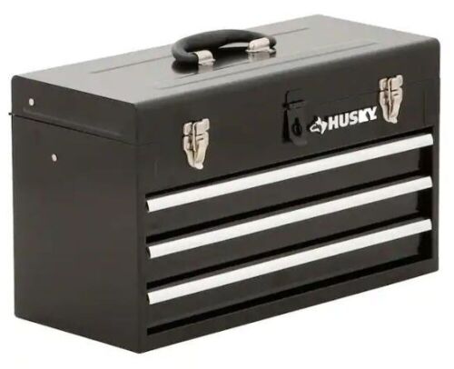 Husky 20" 3-Drawer Small Metal Tool Box with Tray - Lot 816