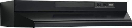 Broan-NuTone 30-inch Under-Cabinet 4-Way Convertible Range Hood with 2-Speed Exhaust Fan and Light, Black  - Lot 875