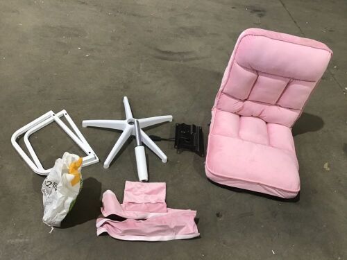 Fuzzy Pink Office Chair - No Instructions  - Lot 932
