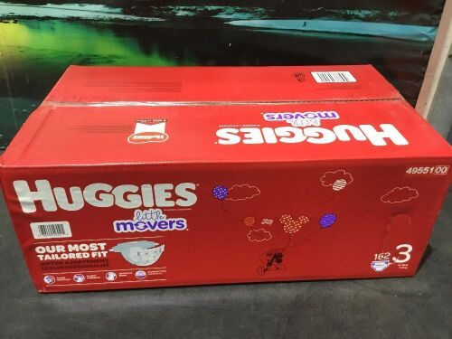 162-Count Huggies Little Movers Diapers - Size 3 - Lot 1111