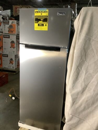 Magic Chef Refrigerator - Platinum Steel, 7.3 cu. ft., 21.5"x21.5"x55" - Lot 23