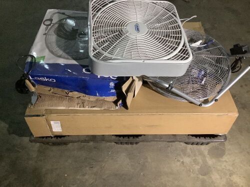Lot of (6) Box and Tower Fans - Various Models, Unknown Condition - Lot 1078