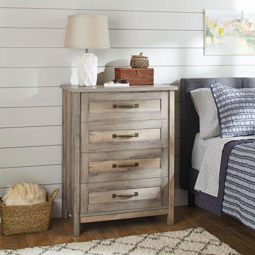Better Homes & Gardens Modern Farmhouse 4-Drawer Chest - Rustic Gray - Lot 81