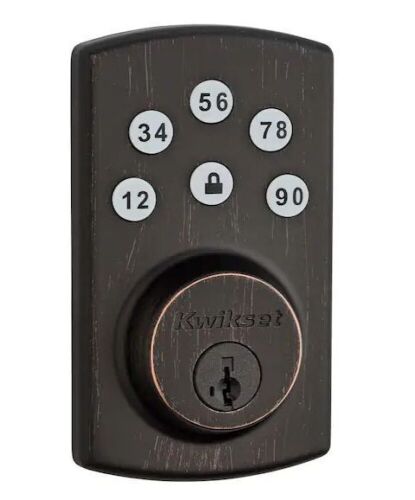Kwikset Powerbolt2 Venetian Bronze Single Cylinder Keypad Electronic Deadbolt Featuring SmartKey Security - Lot 278