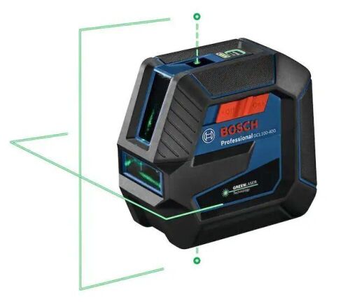 Bosch 100 ft. Green Combination Laser Level Self Leveling with VisiMax Technology, Fine Adjustment Mount & Hard Carrying Case - Lot 325