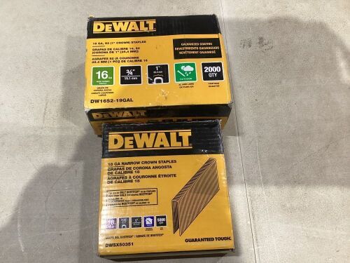 5,000-Pack DeWalt 18 GA Bostitch Staples & 2000-Pack 16 GA S2 Staples - Lot 608