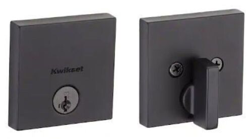 Downtown Black Square Single Cylinder Deadbolt - Lot 882