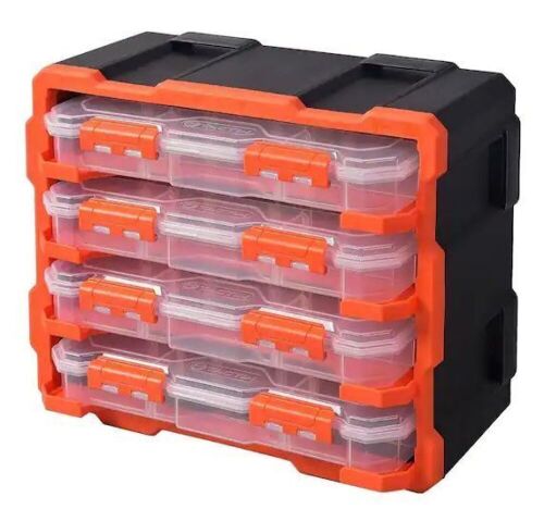 TACTIX 52-Compartment Plastic Rack with 4 Small Parts Organizer - Lot 462