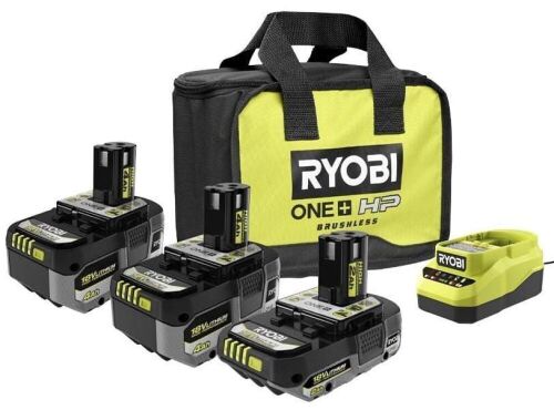 Ryobi One+ 18V Lithium-Ion Starter Kit with 2.0 Ah Battery, 4.0 Ah Battery, 6.0 Ah Battery - Lot 130