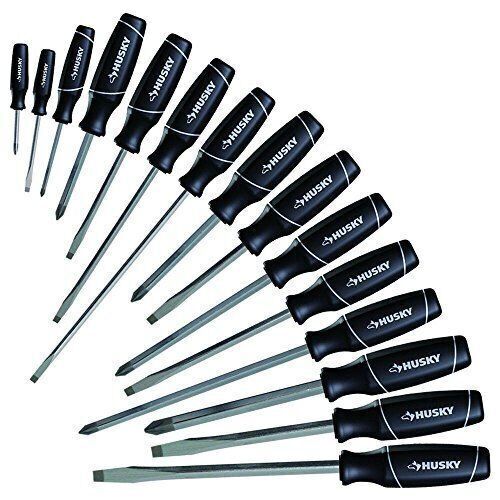 15-Piece Husky Screwdriver Set Precision Screw Driver Ergonomic Handle - Lot 584