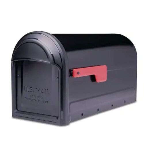 Barrington Black, Large, Steel, Post Mount Mailbox - Lot 960