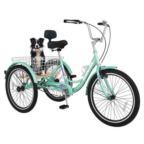 14" 1-Speed Tricycle - Green w/ White Basket - Lot 26
