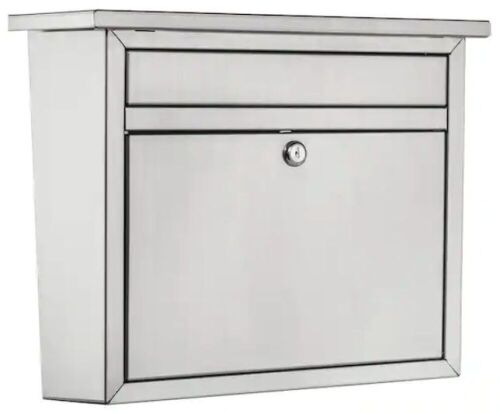 Steel Wall Mount Mail - Locking, Maya Silver - Lot 635