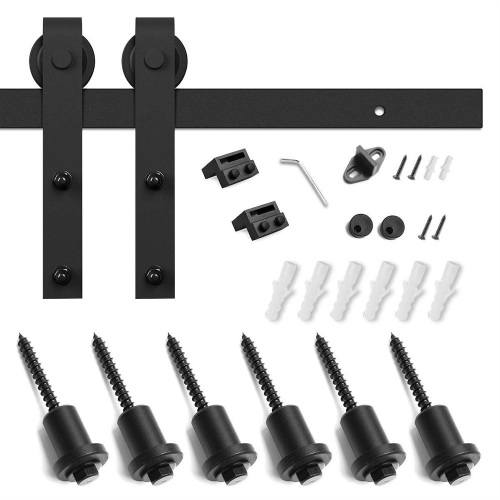 Smart Standard Black Sliding Boor Door Hardware Kit - Appears New  - Lot 1114