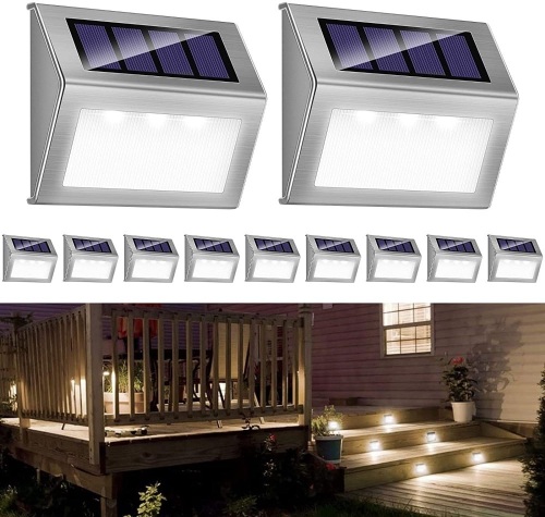 Lot of (2) iThird LED Solar Powered Deck Stair Lights Auto ON/Off Weatherproof, 12 Pack - New  - Lot 274