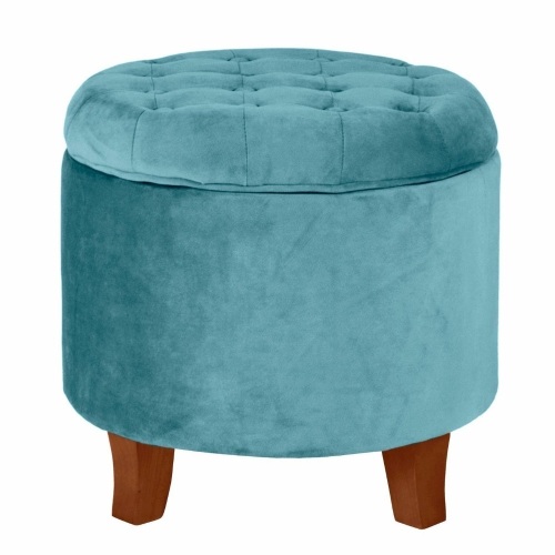 HomePop Velvet Tufted Round Storage Ottoman - New - Lot 316