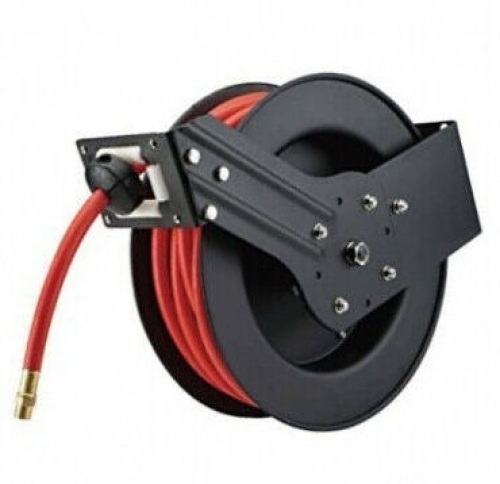 MaxWorks 80720 50ft Auto Rewind Retractable Reel with 3/8" x 50' Air Hose with Brass Fittings - New  - Lot 286
