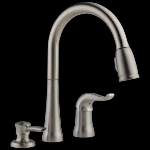Kate Single Handle Pull-Down Kitchen Faucet With Soap Dispenser - Appears New  - Lot 820