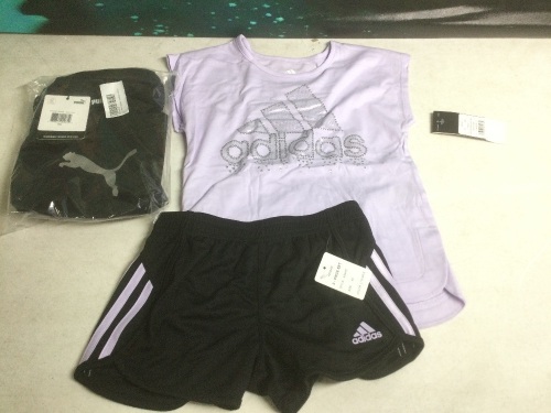 Adidas Girls Soccer Short Set, Size 6x & Puma No 1 Logo Sidewall Shoulder Bag - New  - Lot 532