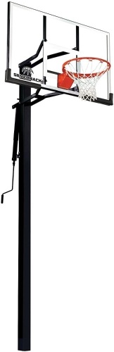 Silverback 54" In-Ground Height Adjustable Basketball System with Tempered Glass Backboard, Pro-Style Breakaway Rim, and Backboard Pad - Appears New   - Lot 43