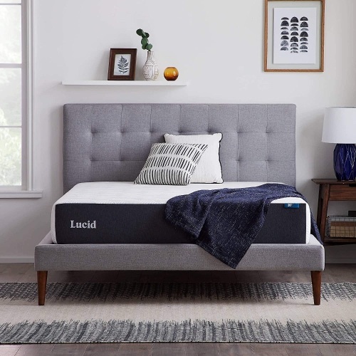 LUCID 10" Gel Memory Foam Mattress, Medium Plush Feel, Twin - Appears New - Lot 58
