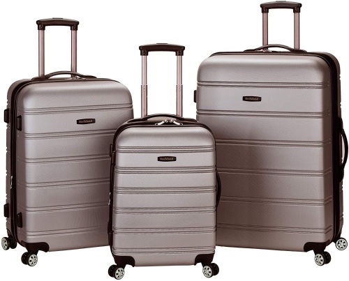Rockland Melbourne Hardside Expandable Spinner Wheel Luggage, Silver, 3-Piece Set 20/24/28" - New   - Lot 269