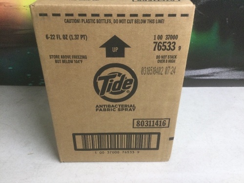 Case of (6) Tide Antibacterial Fabric Spray, 22 oz - New  - Lot 1182