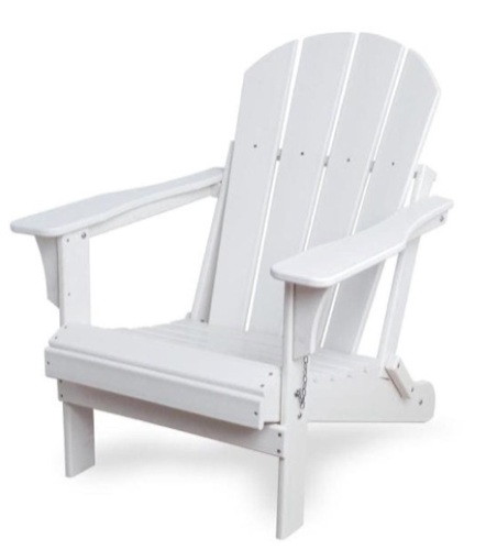 Westin Outdoor Addison White Folding Plastic Outdoor Adirondack Chair - Appears New - Lot 123